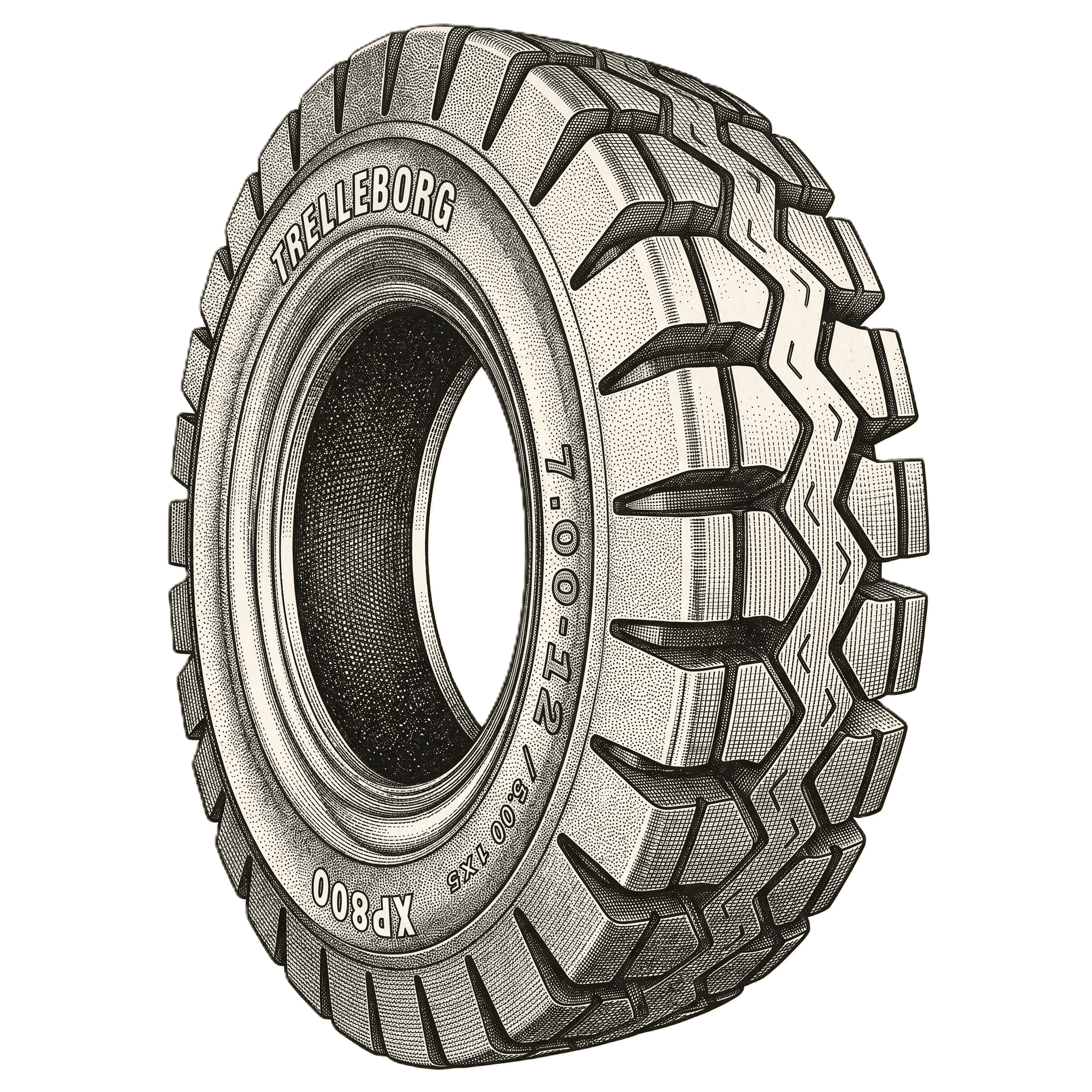 XP1000 Forklift Dolgu Lastiği 27x10-12
